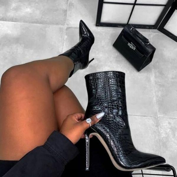 11cm thin heels boots for woman leather boot winter ankle boots women dress high heel shoes womens shoe, Black
11cm thin heels boots for woman leather boot winter ankle boots women dress high heel shoes womens shoe, Black