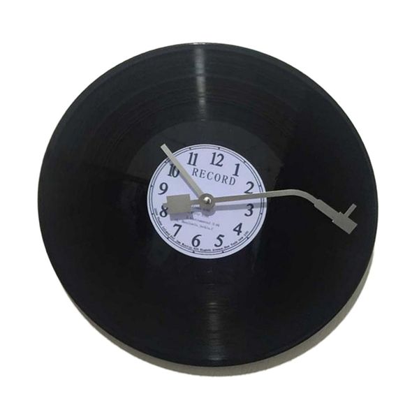 black vinyl cd wall clock, silent non ticking quality quartz battery operated 12 inch round easy to read home/office/school clock
black vinyl cd wall clock, silent non ticking quality quartz battery operated 12 inch round easy to read home/office/school clock