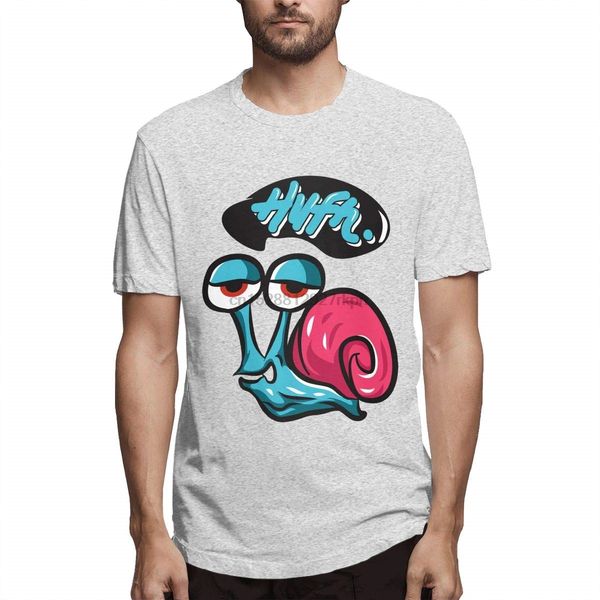 mens personalized casual snail cute short sleeve classic t shirts gray