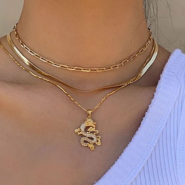 chokers two tone gold color 18" twist chain micro pave cz dragon pendant necklace cool fashion wmen jewelry, Golden;silver
chokers two tone gold color 18" twist chain micro pave cz dragon pendant necklace cool fashion wmen jewelry, Golden;silver
