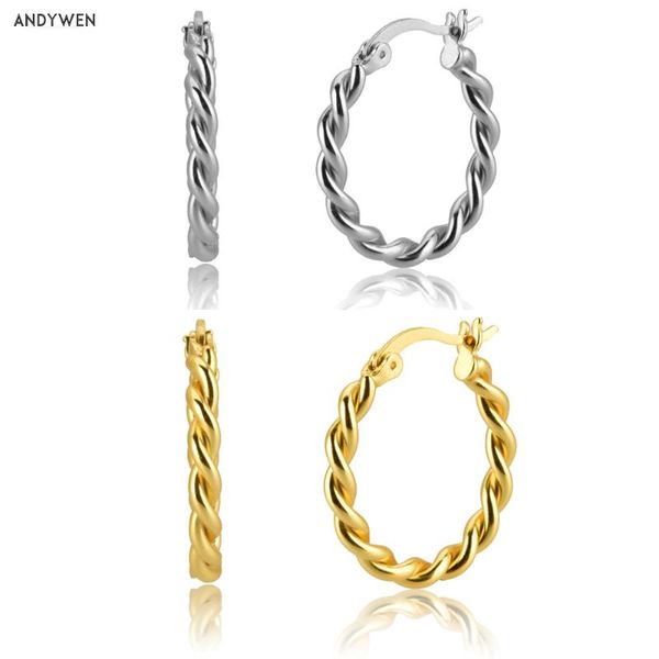 andywen 100% 925 sterling silver gold big 20mm twist hoops pendiente 2020 screw luxury women circle round earring jewelry, Golden;silver
andywen 100% 925 sterling silver gold big 20mm twist hoops pendiente 2020 screw luxury women circle round earring jewelry, Golden;silver