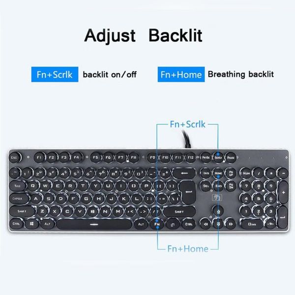 gaming mechanical keyboard steampunk round retro keycap usb wired backlight mechanical keyboard 104 keys keypad for pc laptop
gaming mechanical keyboard steampunk round retro keycap usb wired backlight mechanical keyboard 104 keys keypad for pc laptop