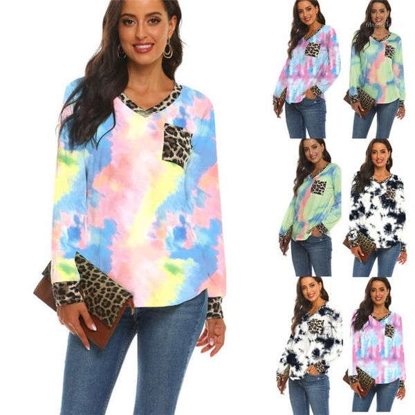neck gradient color long sleeve clothing casual loose autumn women t-shirts with pockets leopard patchwork t shirts womens v, White
neck gradient color long sleeve clothing casual loose autumn women t-shirts with pockets leopard patchwork t shirts womens v, White