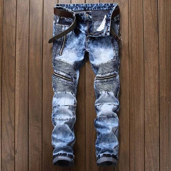 biker jeans men jean denim slim fit trousers locomotive hip hop fashion jeans size 28-40, Blue
biker jeans men jean denim slim fit trousers locomotive hip hop fashion jeans size 28-40, Blue