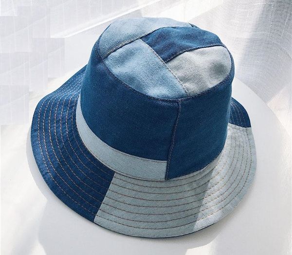 bucket hat women summer hats and caps patchwork washed denim bucket hat hip hop solid wide brim cotton beach fishing cap panama b03, Blue;gray
bucket hat women summer hats and caps patchwork washed denim bucket hat hip hop solid wide brim cotton beach fishing cap panama b03, Blue;gray