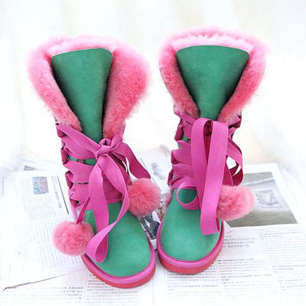 new high warm snow boots genuine sheepskin 100% natural fur wool women winter boots female long ing, Black
new high warm snow boots genuine sheepskin 100% natural fur wool women winter boots female long ing, Black