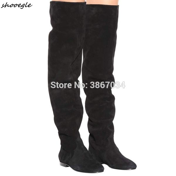 boots shooegle winter shoes women black over-the-knee slip on flats pleated long booties vintage female pointed toe
boots shooegle winter shoes women black over-the-knee slip on flats pleated long booties vintage female pointed toe