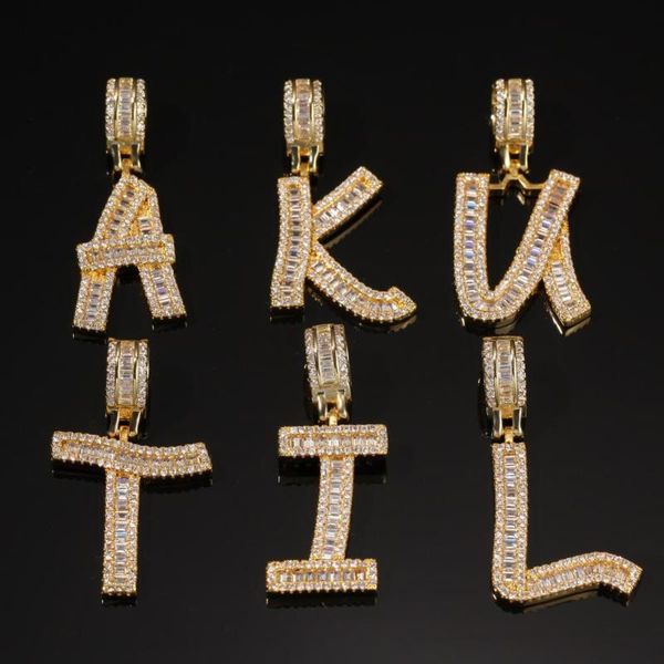 a-z gold color baguette initials letters hip hop pendant bling zirconia men's women necklace chain rock jewelry, Silver
a-z gold color baguette initials letters hip hop pendant bling zirconia men's women necklace chain rock jewelry, Silver