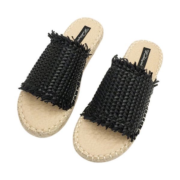 pretty2020 slipper flax other clothes the summer series one word sandals fisherman shoe woman, Black
pretty2020 slipper flax other clothes the summer series one word sandals fisherman shoe woman, Black