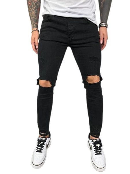 2020 new men\u2020s korean slim fit holed jeans personality ripped mid-waist stretch feet denim long pencil pants, Blue
2020 new men\u2020s korean slim fit holed jeans personality ripped mid-waist stretch feet denim long pencil pants, Blue