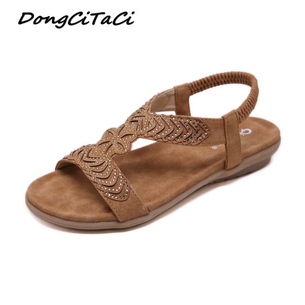 dongcitaci summer casual women bohemia flat sandals shoes woman soft crystal beach sandals elastic band nation peep toe, Black
dongcitaci summer casual women bohemia flat sandals shoes woman soft crystal beach sandals elastic band nation peep toe, Black