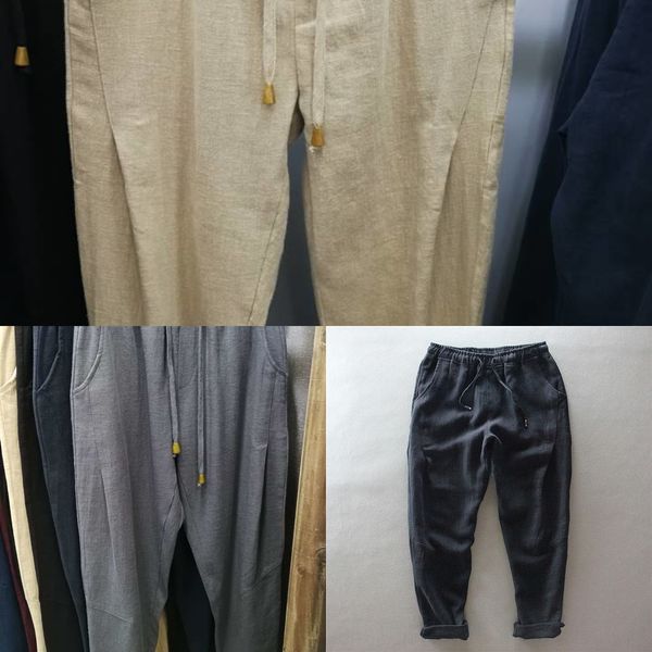 loose cotton men's casual breathable summer breathable youth linen harlan trendy pants cotton and linen trouserstrousers and trousers x, Blue 
loose cotton men's casual breathable summer breathable youth linen harlan trendy pants cotton and linen trouserstrousers and trousers x, Blue