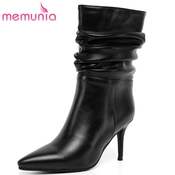 memunia 2020 new arrive ankle boots women pleated solid colors thin high heel casual party shoes european style boots woman, Black
memunia 2020 new arrive ankle boots women pleated solid colors thin high heel casual party shoes european style boots woman, Black