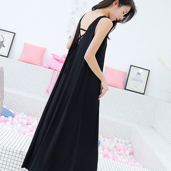 women's spring and big skirt dress summer modal vest korean style slimming sleeveless mop large swing long loose dress ykrbp, Black;gray
women's spring and big skirt dress summer modal vest korean style slimming sleeveless mop large swing long loose dress ykrbp, Black;gray