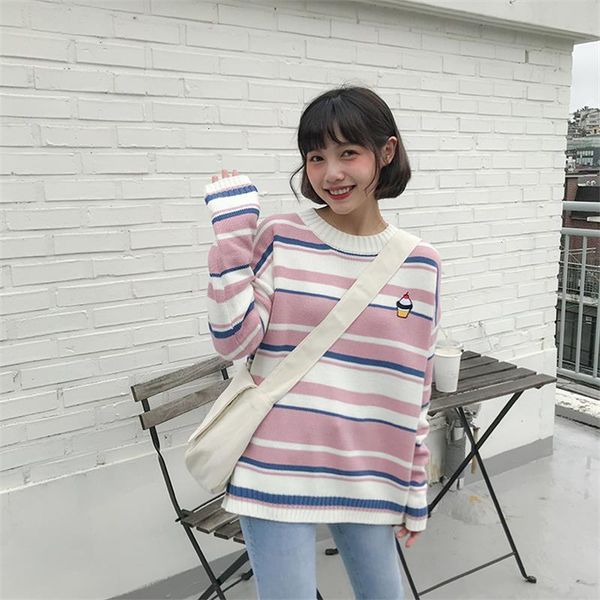женские свитера японский kawaii ulzzang полосатый мультфильм вышитые торт свитер женщина корейский harajuku одежда для женщин, White;black
женские свитера японский kawaii ulzzang полосатый мультфильм вышитые торт свитер женщина корейский harajuku одежда для женщин, White;black