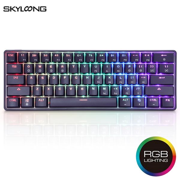 skyloong gk61 swappable mechanical keyboard 61 keys multi color rgb illuminated led backlit wired gaming keyboard for pc/mac
skyloong gk61 swappable mechanical keyboard 61 keys multi color rgb illuminated led backlit wired gaming keyboard for pc/mac