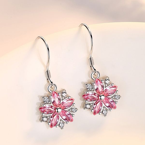 dangle & chandelier elegant pink flower cubic zirconia drop earrings for women korean style white gold plated crystal earring fashion jewelr, Silver
dangle & chandelier elegant pink flower cubic zirconia drop earrings for women korean style white gold plated crystal earring fashion jewelr, Silver