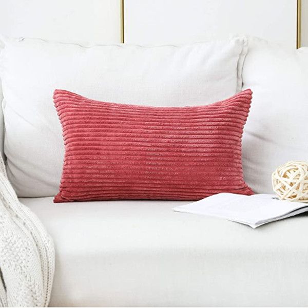 brilliant decorative pillow covers supersoft striped velvet throw toss pillowcase cushion cover for chair, dry rose pink (12 x 20inch)6pcs
brilliant decorative pillow covers supersoft striped velvet throw toss pillowcase cushion cover for chair, dry rose pink (12 x 20inch)6pcs