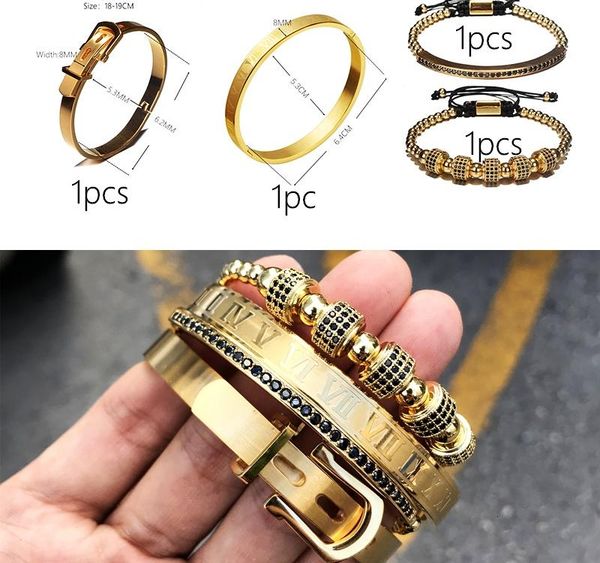 4pcs/set men titanium steel roman numeral bracelet horseshoe buckle bangles pulseira bileklik luxury handmade jewelry002, Golden;silver
4pcs/set men titanium steel roman numeral bracelet horseshoe buckle bangles pulseira bileklik luxury handmade jewelry002, Golden;silver