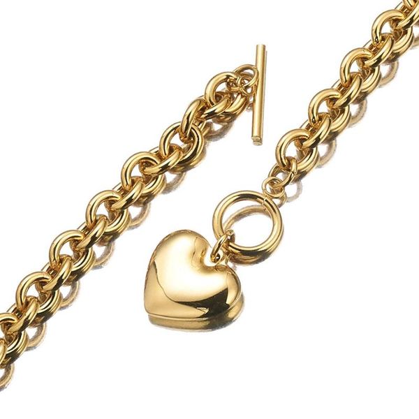 8mm wide gold color 316l stainless steel o-chain necklace with heart pendant fashion women jewelry gift, Silver
8mm wide gold color 316l stainless steel o-chain necklace with heart pendant fashion women jewelry gift, Silver