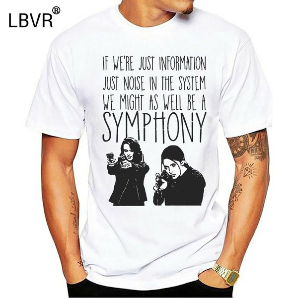 cotton men t-shirt person of interest poi root and shaw digital print t shirt crew neck tees camisetas