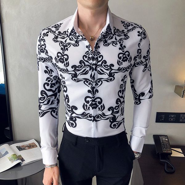baroque slim fit dress shirt black white night club party shirt men floral print men long sleeve casual camisa masculina, White;black
baroque slim fit dress shirt black white night club party shirt men floral print men long sleeve casual camisa masculina, White;black