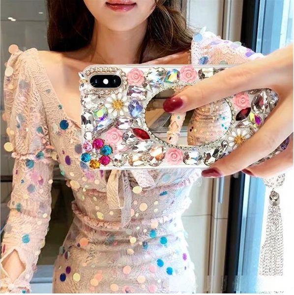 handmake mirror rhinestone mobile phone cases for iphone11 pro max xs xr diamond protective cover for iphone7 8plus
handmake mirror rhinestone mobile phone cases for iphone11 pro max xs xr diamond protective cover for iphone7 8plus