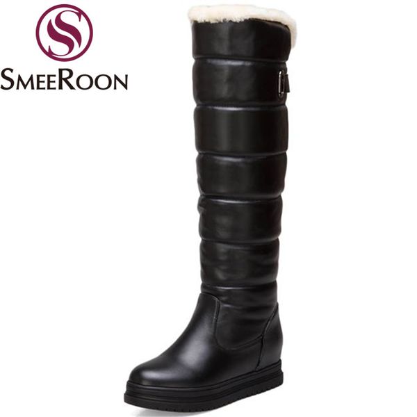 boots smeeroon platform height increasing keep warm winter round toe knee high for women campus shoes big size, Black
boots smeeroon platform height increasing keep warm winter round toe knee high for women campus shoes big size, Black