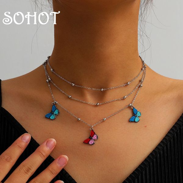chokers so colorful tassel enamel butterfly pendant women choker necklace multilayer round bead imitation pearl chain for female, Golden;silver
chokers so colorful tassel enamel butterfly pendant women choker necklace multilayer round bead imitation pearl chain for female, Golden;silver