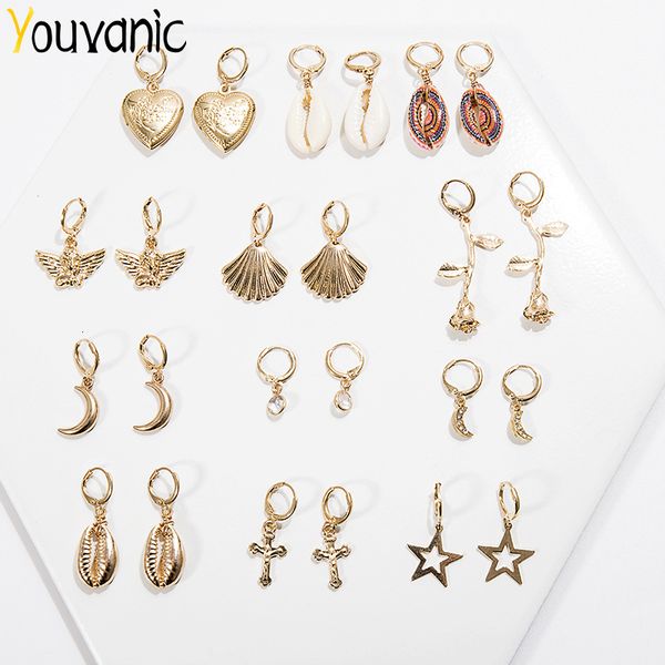 youvanic small cute gold charm hoop earrings for women star heart moon cross cartilage earring brincos female fashion jewelry, Golden;silver
youvanic small cute gold charm hoop earrings for women star heart moon cross cartilage earring brincos female fashion jewelry, Golden;silver
