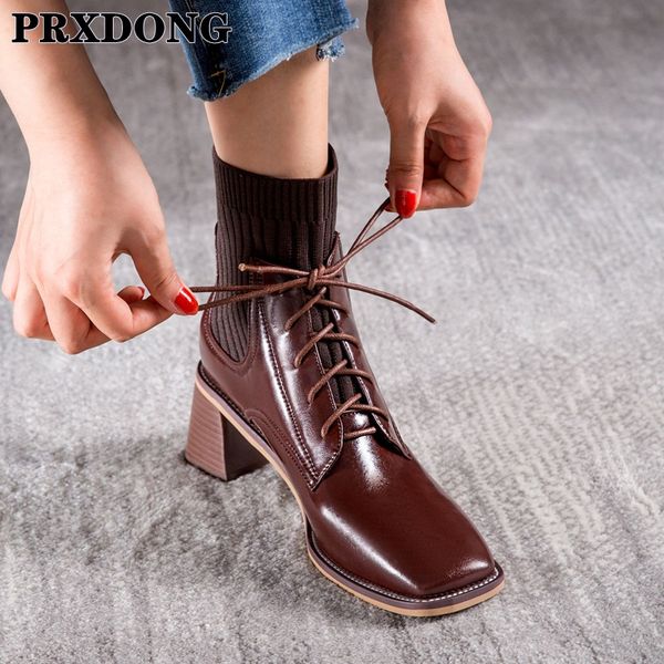 new brand women autumn winter genuine leather ankle boots lace up high heels short boots fashion party night club shoes woman 40, Black
new brand women autumn winter genuine leather ankle boots lace up high heels short boots fashion party night club shoes woman 40, Black