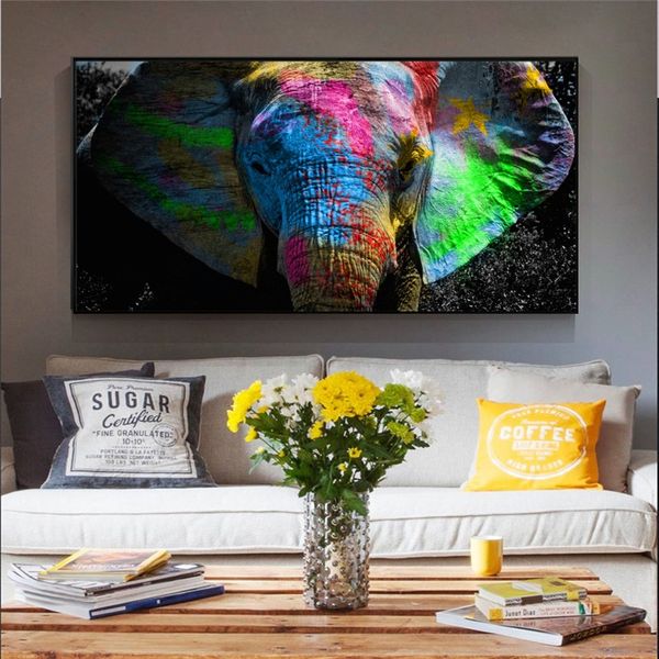 canvas painting wall posters and prints color elephant mural wall art pictures for living room decoration dining restaurant l home decor
canvas painting wall posters and prints color elephant mural wall art pictures for living room decoration dining restaurant l home decor