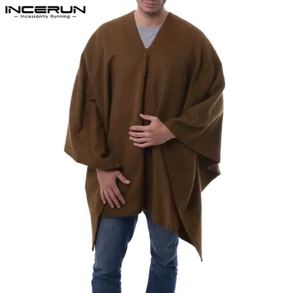 autumn solid color men cloak coats v neck 2020 streetwear loose faux fleece trench casual irregular ponchos men pullover incerun, Tan;black
autumn solid color men cloak coats v neck 2020 streetwear loose faux fleece trench casual irregular ponchos men pullover incerun, Tan;black