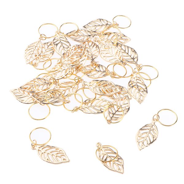 30pc golden leaves pendant metal circlets for dreadlock braids diy hairstyle
30pc golden leaves pendant metal circlets for dreadlock braids diy hairstyle