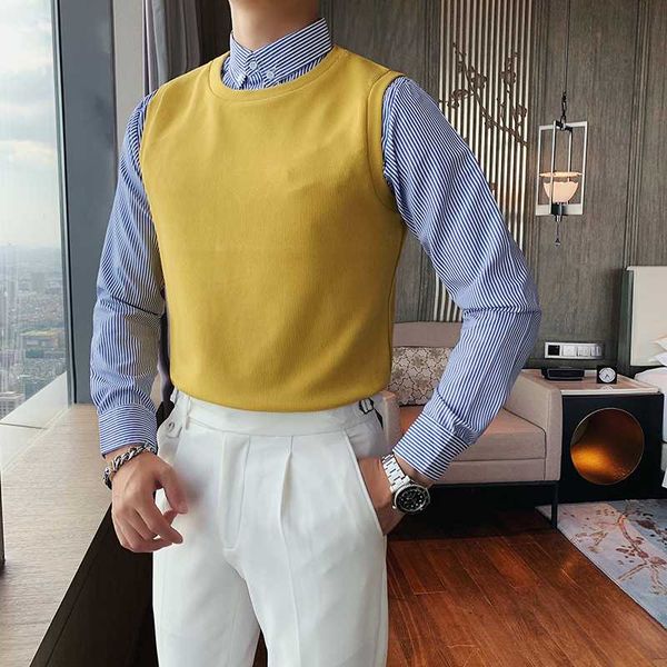 men's sweaters erkek kazak british business slim shirt fake two-piece knitted sweater mens pullover yellow trui heren pull homme, White;black
men's sweaters erkek kazak british business slim shirt fake two-piece knitted sweater mens pullover yellow trui heren pull homme, White;black
