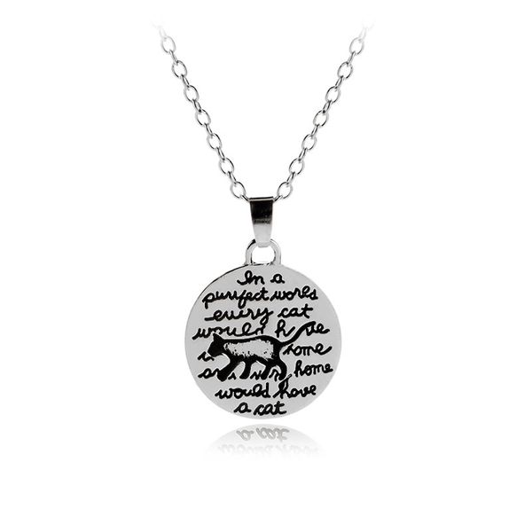 personality trend lettering kitten necklace letters round shape pendant ladies metal necklace gift for wife, Silver
personality trend lettering kitten necklace letters round shape pendant ladies metal necklace gift for wife, Silver