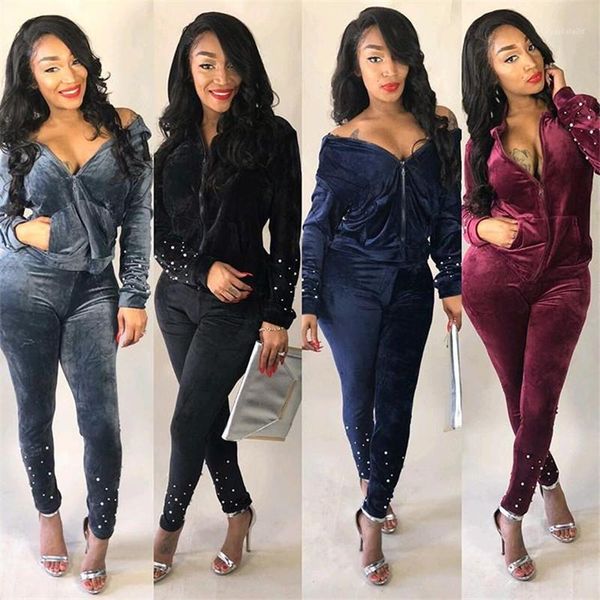 autumn casual solid color pearl long sleeved hooded zipper suits womens fashion tracksuits womens designer tracksuits two pieces pants, White
autumn casual solid color pearl long sleeved hooded zipper suits womens fashion tracksuits womens designer tracksuits two pieces pants, White