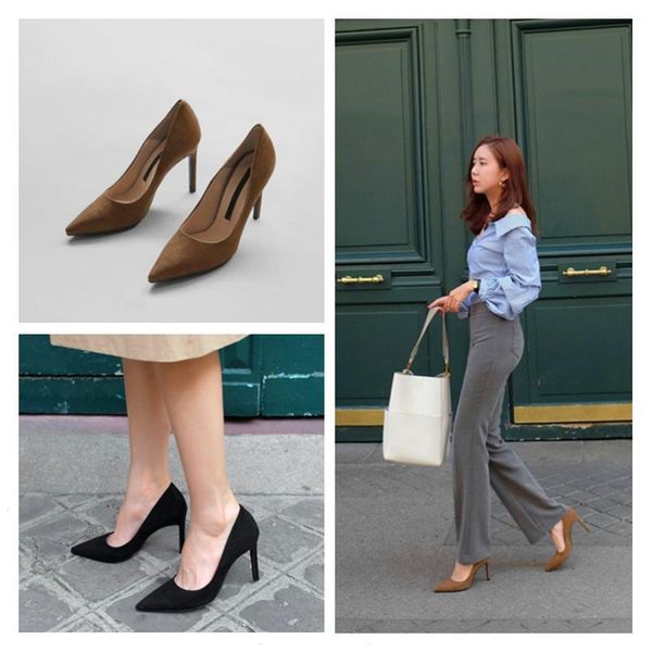 high-heeled shoes thin heel pointed shallow suede professional black work shoes medium heel four seasons single
high-heeled shoes thin heel pointed shallow suede professional black work shoes medium heel four seasons single
