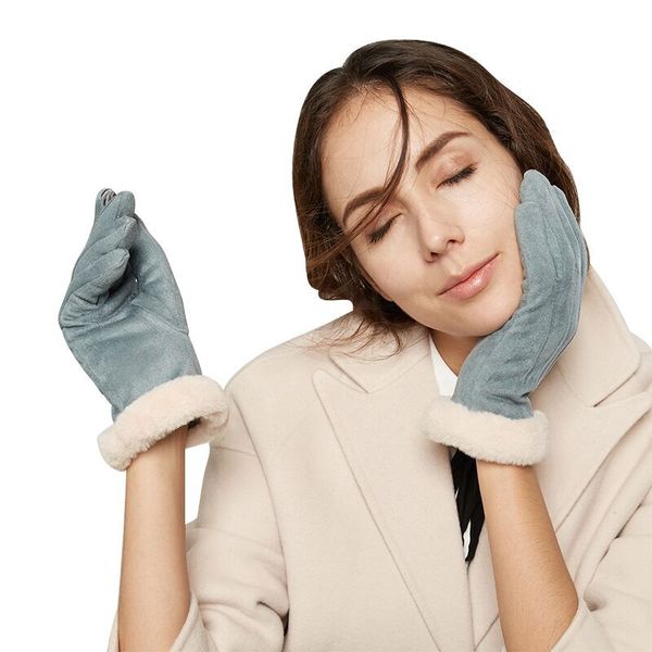 winter gloves for women touch screen lady suede warm plush inside finger gloves female winter elegant soft black mittens, Blue;gray
winter gloves for women touch screen lady suede warm plush inside finger gloves female winter elegant soft black mittens, Blue;gray