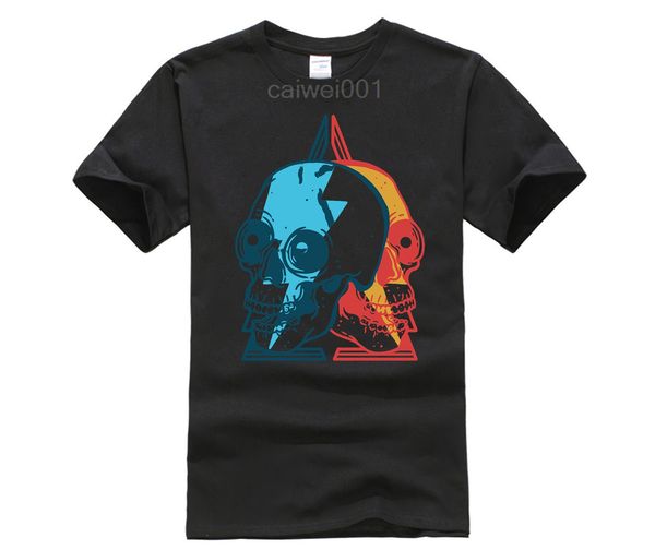 men's fun casual print t-shirt twin skull men's fashion summer t-shirt summer mens t shirt