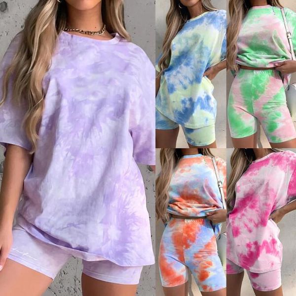 womens tracksuits short sleeve tees shorts suits pants tie dye home suits clothing females comfortable sets loose t-shirt 2 pieces f050, White
womens tracksuits short sleeve tees shorts suits pants tie dye home suits clothing females comfortable sets loose t-shirt 2 pieces f050, White