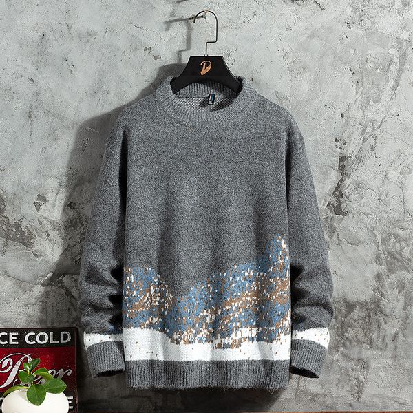brin wolf oversized mens knitted sweater men 2020 pullover patchwork vintage sweaters hip hop harajuku korean grey sweater men, White;black
brin wolf oversized mens knitted sweater men 2020 pullover patchwork vintage sweaters hip hop harajuku korean grey sweater men, White;black