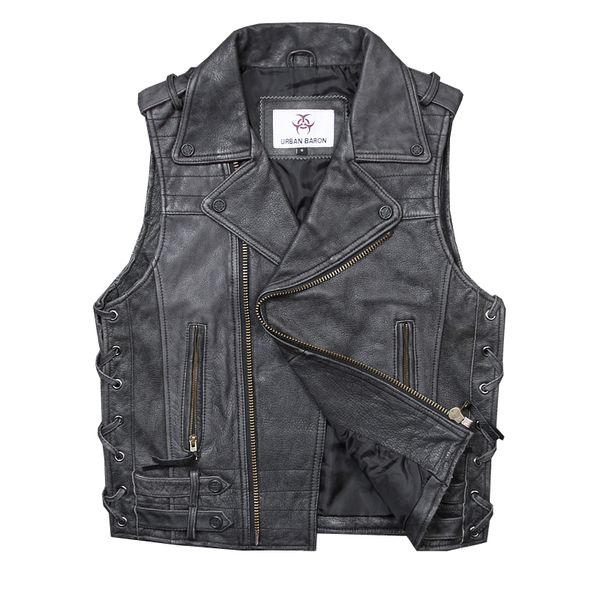men's vests mens vintage black men oblique zipper biker leather vest genuine cowhide slim fit short motorcycle sleeveless jackets, Black;white
men's vests mens vintage black men oblique zipper biker leather vest genuine cowhide slim fit short motorcycle sleeveless jackets, Black;white