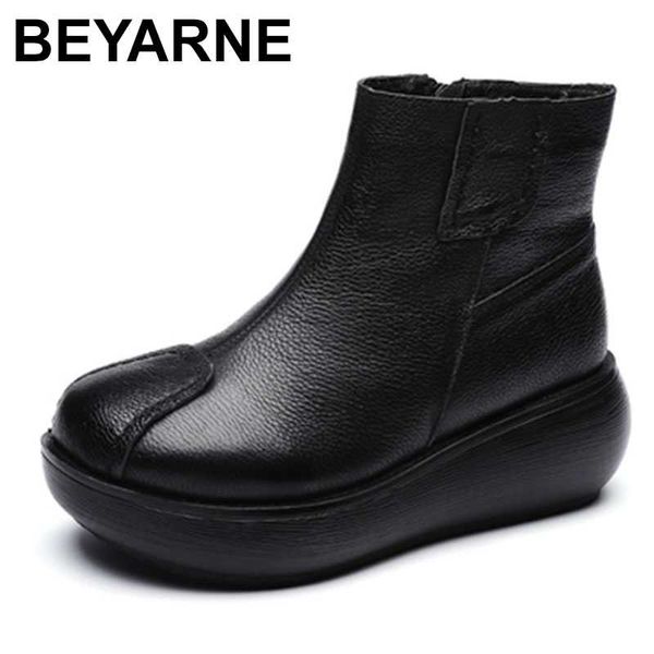 beyarne autumn casual genuine leather flat platform boots women shoes winter warm elevate ankle short boots for women, Black
beyarne autumn casual genuine leather flat platform boots women shoes winter warm elevate ankle short boots for women, Black