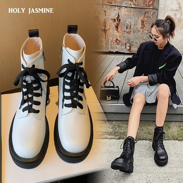 brand designer women white platform boots 2020 new side zipper cool chunky heels ankle boots for women cool stylish shoes woman, Black 
brand designer women white platform boots 2020 new side zipper cool chunky heels ankle boots for women cool stylish shoes woman, Black