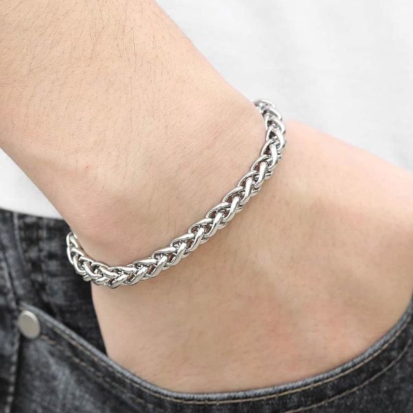 personalized 3-10mm women's men's bracelet silver stainless steel wheat chain bracelets male gifts wholesale jewelry 7-11" kb, Black
personalized 3-10mm women's men's bracelet silver stainless steel wheat chain bracelets male gifts wholesale jewelry 7-11" kb, Black
