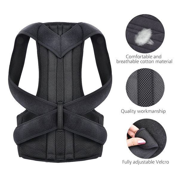 back support xs-4xl adjustable posture corrector clavicle spine shoulder lumbar brace belt correction for man woman, Black;blue
back support xs-4xl adjustable posture corrector clavicle spine shoulder lumbar brace belt correction for man woman, Black;blue