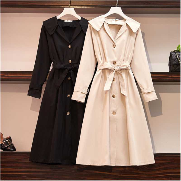 2020 spring new single-breasted mid-length trench coat casual solid color outwear women oversize outwear loose clothing, Tan;black
2020 spring new single-breasted mid-length trench coat casual solid color outwear women oversize outwear loose clothing, Tan;black