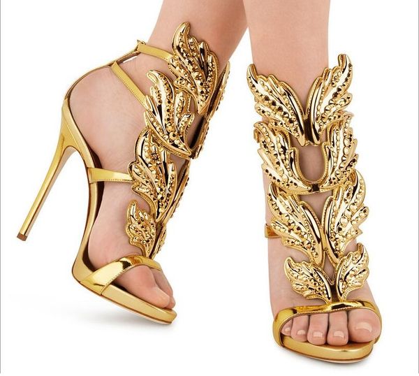 golden metal wings leaf strappy dress sandal silver gold red gladiator 11cm high heels shoes women metallic winged sandals, Black
golden metal wings leaf strappy dress sandal silver gold red gladiator 11cm high heels shoes women metallic winged sandals, Black