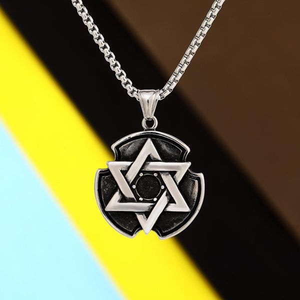 stainless steel vintage round star of david pendant necklace men women pentagram necklace jewellery for him, Silver 
stainless steel vintage round star of david pendant necklace men women pentagram necklace jewellery for him, Silver